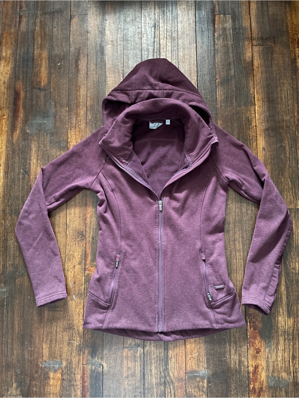 Athleta full zip fleece jacket scuba XS